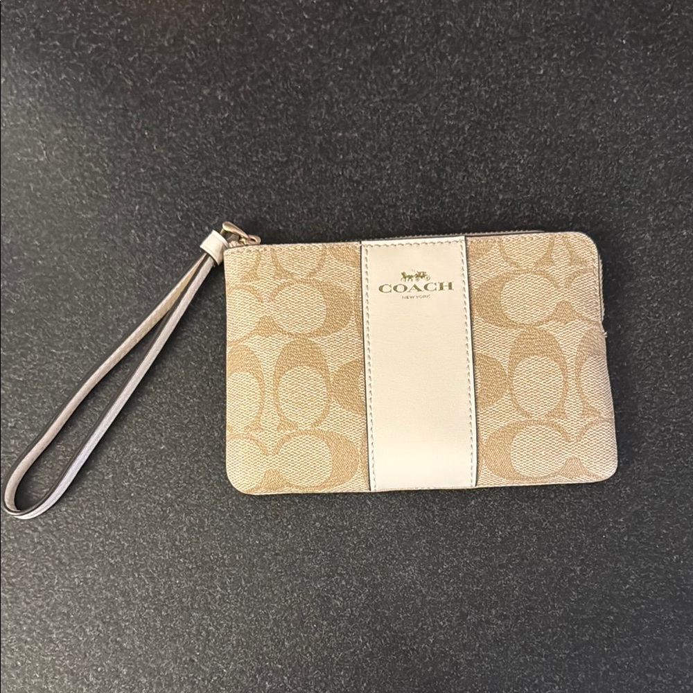 Coach Beige Wristlet